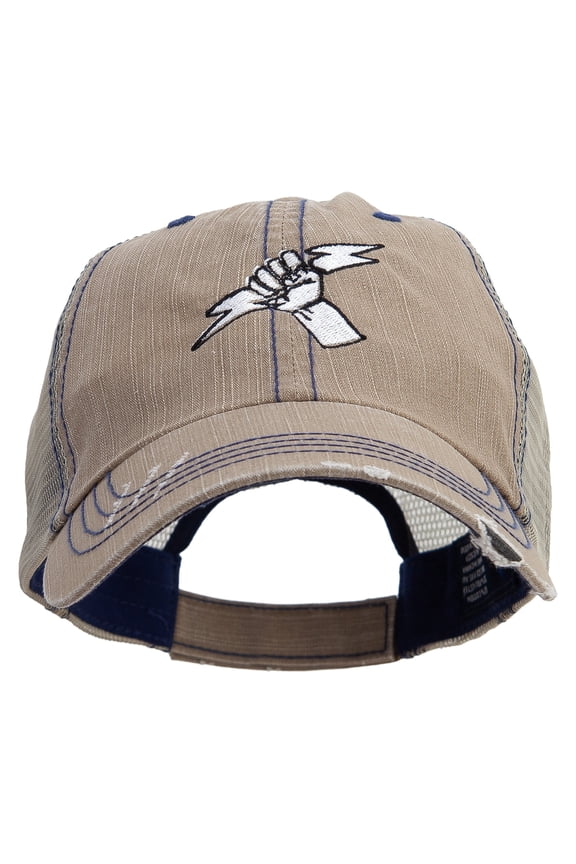Electrician Icon Embroidered Low Profile Special Cotton Mesh Cap - Khaki OSFM