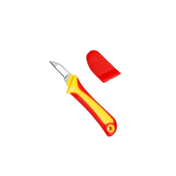 Electrician Knife, Straight Blade Plastic Handle Wire Stripping Cable Cutting Tool Industrial Utility Pocket Knife Multipurpose Electrical Maintenance Gear Straight
