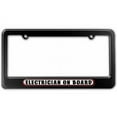 Electrician On Board License Plate Tag Frame, Black Color