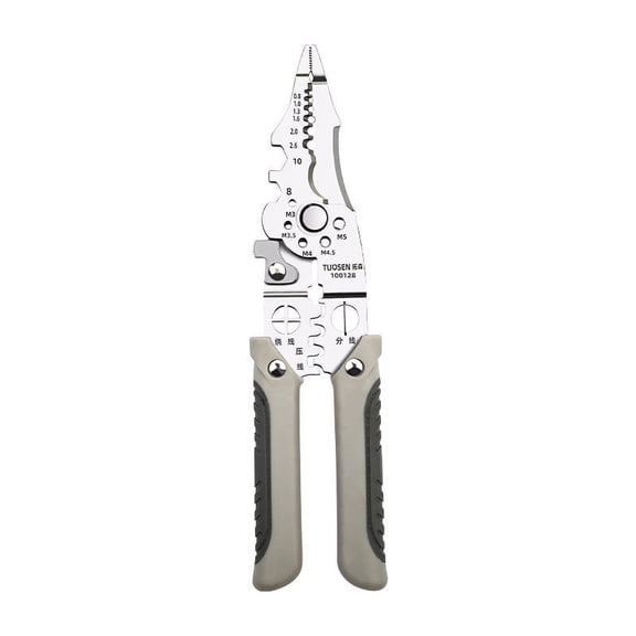 Electrician Pliers, Wire Stripper Splitter and Cutter Multi Tool, Heavy Duty Hardened Steel Construction, Precision Stripping Holes for 10-22 AWG Wires, Ergonomic Grip, Multi Function Electrical Tool