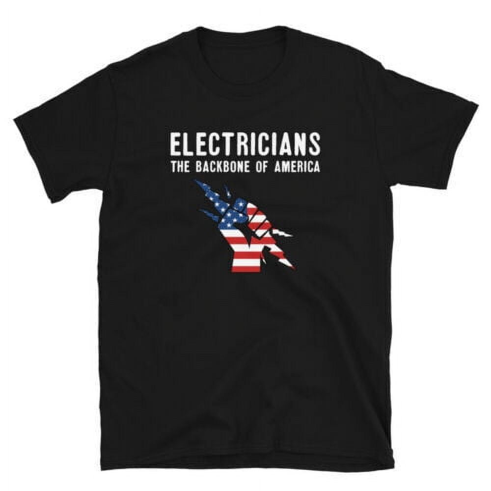 Electrician TShirt Backbone of America Union IBEW Worker USA Flag Dad