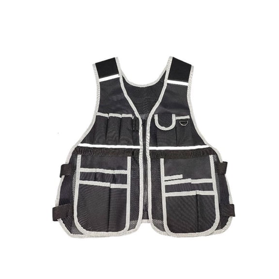 Electrician Tool Vest with Multiple Pockets Reflective Workwear For Tool Storage