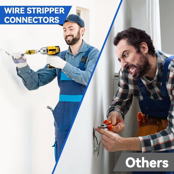 Electrician Tools Wire Stripper for Drill - 8 in 1 Professional US Regulations Stripping and Twisting Connectors for 14-12-10-8-6 Gauge AWG Cable, Electrical Power Drill Accessories Set Kit
