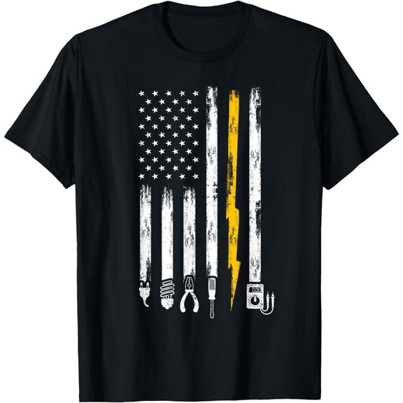 Electrician US Flag Tools for Electricians T-Shirt