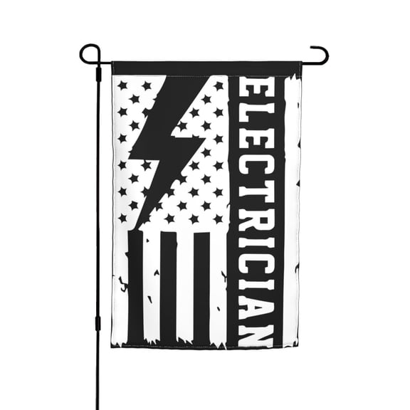 Electrician Usa Flag Garden Flag 12x18 Inch Indoor Balcony Courtyard Outdoor Decorative Flag