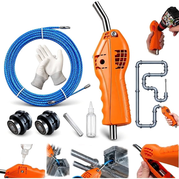Electrician Wire Threader Kit, Drill Powered Wire Puller,Tension Control Durable 6mm Cable Pulling Tool for PVC & Metal Conduit Wall Wiring Installation