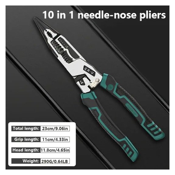 Electrician's Pliers – 10 Functions Including RJ45 Crimper & Loop Maker