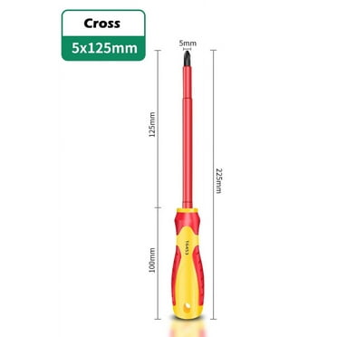 Electrician's Professional Maintenance Tools Insulated Screwdriver Slotted Cross Screwdrivers Phillips Flat Driver Hand Tools (Cross 5 125mm)