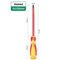 thumbnail image 1 of Electrician's Professional Maintenance Tools Insulated Screwdriver Slotted Cross Screwdrivers Phillips Flat Driver Hand Tools (Slotted 6 150mm), 1 of 7