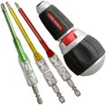 thumbnail image 1 of Electrician’s Speed Ratchet Screwdriver Set – 1 Handle & 3 Insulated Bits, Safe up to 1000V$$Tools & Hardware Other, 1 of 8
