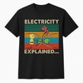 thumbnail image 1 of Electricity Explained Graphic T-Shirt, Retro Science Humor Unisex Classic Fit Tee, 1 of 9