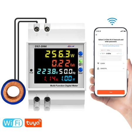 Electricity Meter,Cousopo Wifi Support Meter Meters With 40-300v 220v Display Meter Din-rail And Function Support And Meter Wifi Meter Xinzy Support Meter Meters Support App Meter Din-rail