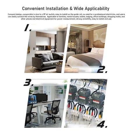 Electricity Meter,Meter Meter Wifi Function Support Display Meter Fa Function Meter 40-300v 220v Cousopo Wifi Meter 40-300v 220v Display Multicolor built-in type