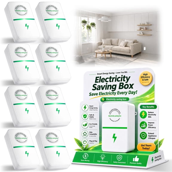 Electricity Saving Box,8-Pack Household Power Saver Device to Reduce Electric Bill,Stable Voltage Efficiency Energy Savers Plug-in for Household & Office