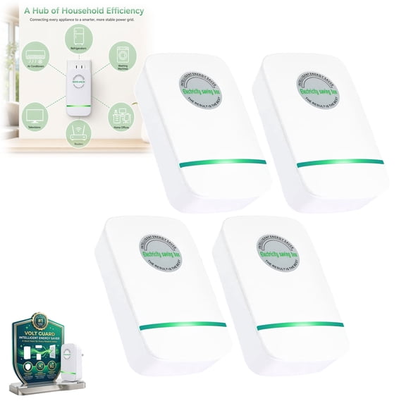 Electricity Saving Box – Energy Saving Device Smart Plug, Power Saver Voltage Stabilizer with Surge Protection, Home Office Compact(4PCS)