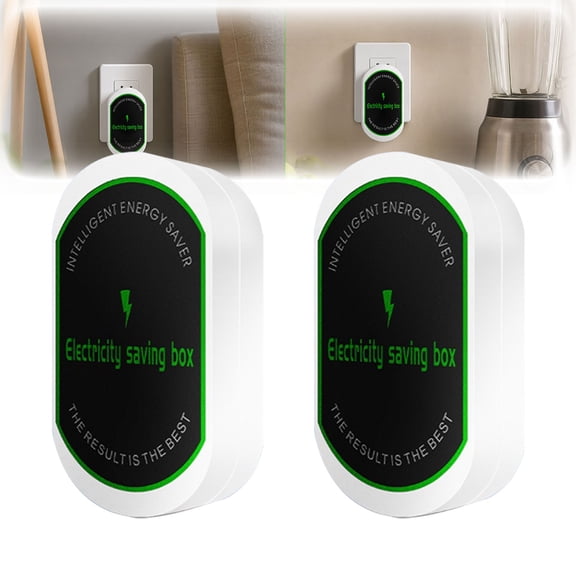Electricity Saving Box, Plug-in Power Saver for Home Office, Energy Saving Device with Surge Protection, Compact & Easy to Use(2PCS)
