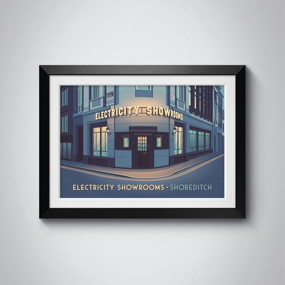 Electricity Showrooms Poster, Shoreditch London Travel Print, Iconic East London Venue Wall Art, Vintage Shoreditch Decor, London Nightlife Wall Art, Modern Wall Decor, 24x36 UNFRAMED