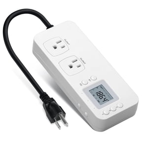 Electricity Usage Monitor, Briidea Power Consumption Watt Voltage Amp Meter Tester with 2 Outlets Electricity Analyzer Monitoring Device for Energy Saving