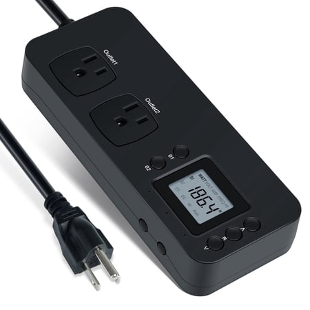 Electricity Usage Monitor, Briidea Power Consumption Watt Voltage Amp Meter Tester with 2 Outlets Electricity Analyzer Monitoring Device for Energy Saving price history and forecast - Briidea HX-013