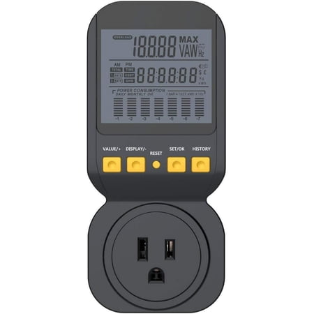 Electricity Usage Monitor by Energy Watt Meter with 15A Outlet, 1800 Watt SP-PM120