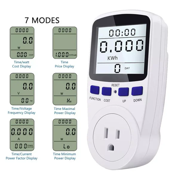 Electricity Usage Power Watt Voltage Meter Overload Protection For Energy Saving
