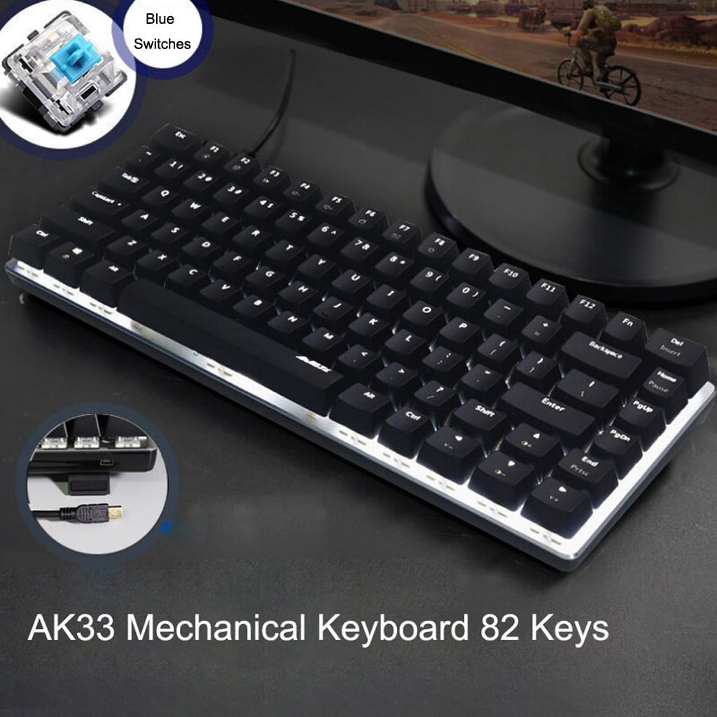 Electricseller Ak33 Mechanical Keyboard Blue Black 82Keys Backlit