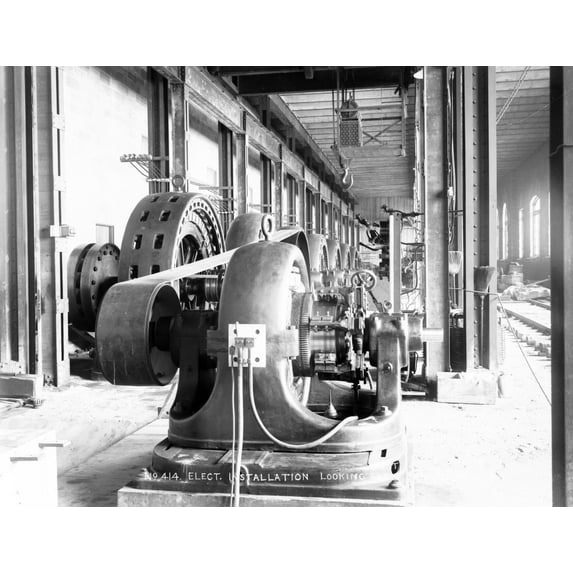 Electricty. Westinghouse Belt-Driven Exciters And Alternators. Michigan Lake Superior Power Company History (24 x 18)