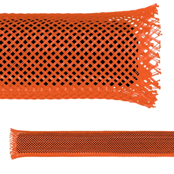 Electriduct 1/4" PET Expandable Braided Sleeving - 25 Feet Length - Orange