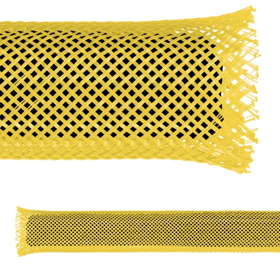 Electriduct 1/4" PET Expandable Braided Sleeving - 25 Feet Length - Yellow