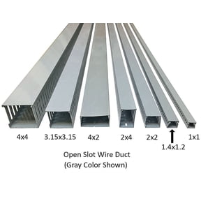 Electriduct 1.4"W x 1.2"H Open Slot Wire Duct Raceway - Stick Length: 6.56 Feet - Gray - 25 Pack