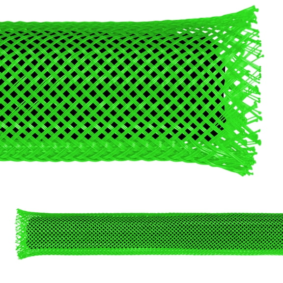Electriduct 1/8" PET Expandable Braided Sleeving - 10 Feet Length - Green
