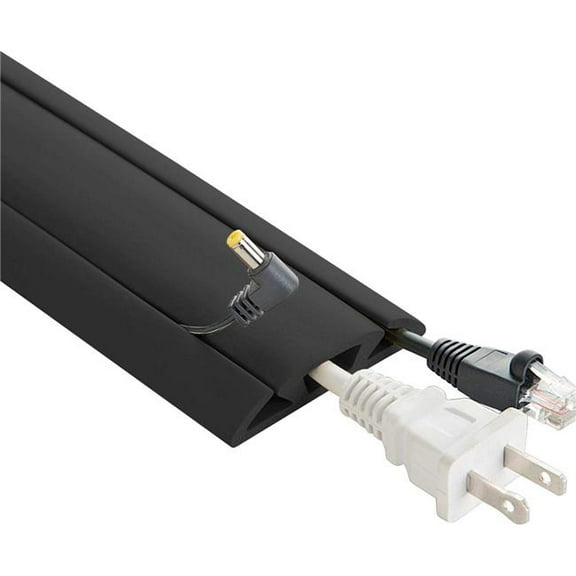 Electriduct CC-RI-CP-30-BK 30 ft. UT Wire UTW-CP501-BG Neoprene 3-Channel Cord Protector & Concealer with Tape - Black