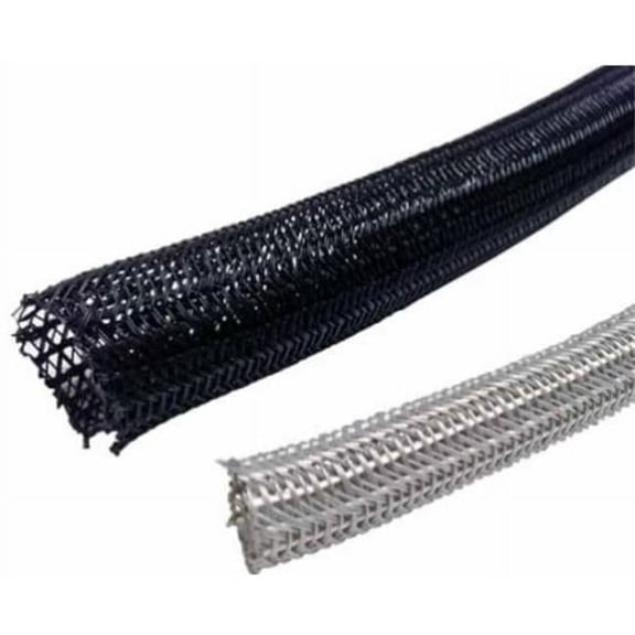 Electriduct BS-J-SCW-075-50-BK 0.75 in. 50 ft. Hook Self Closing Braided Wrap for Around Sleeving Cord Cover Cable Protector Wire Organizer - Black