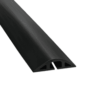 Electriduct D-2 Rubber Duct Floor Cable Protector - Channel Size 0.75"W x 0.5"H - Length 30 Inch - Black
