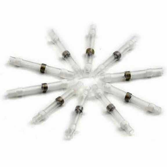Electriduct Heat Shrink Solder Sleeve Crimpless Butt Connectors - 26-24 AWG (White) - 10 Pieces