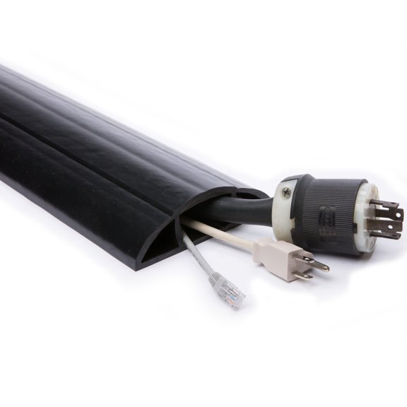 Electriduct MegaDuct Cord Hose Protector and Bumper - 2"W x 1.25"H Center Channel Size - 5 Feet Length - Black