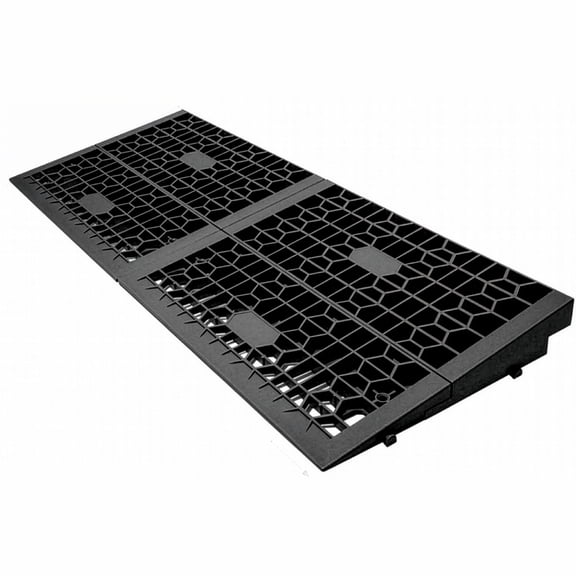 Electriduct Modular Plastic Multi-Height Threshold Ramp, Total Size: 2" Height x 32" Width x 12" Depth, Black