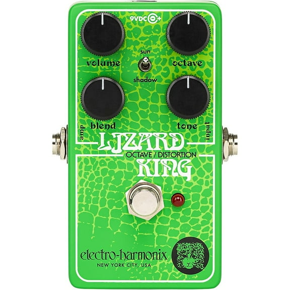 Electro-Harmonix Lizard King Octave Fuzz Pedal for Bass with Volume Knob, Input Jack, Sun and Shadow Switch