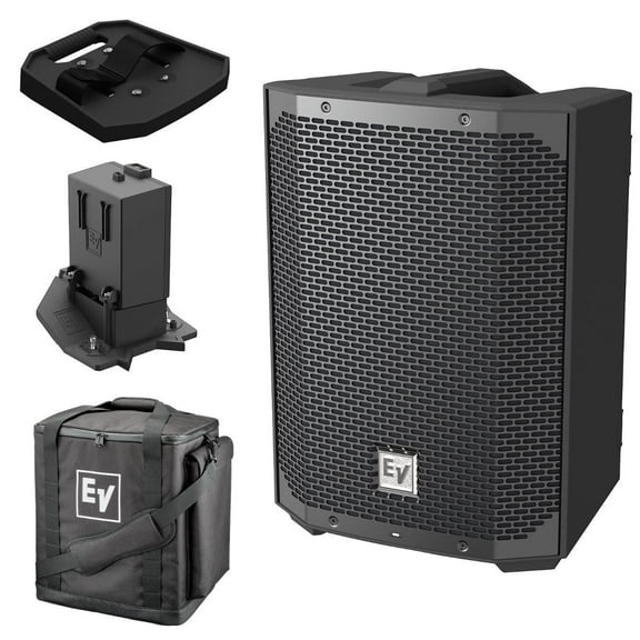Electro-Voice EVERSE8-US 8" Black Powered Loudspeaker with Tote & Accessories Package