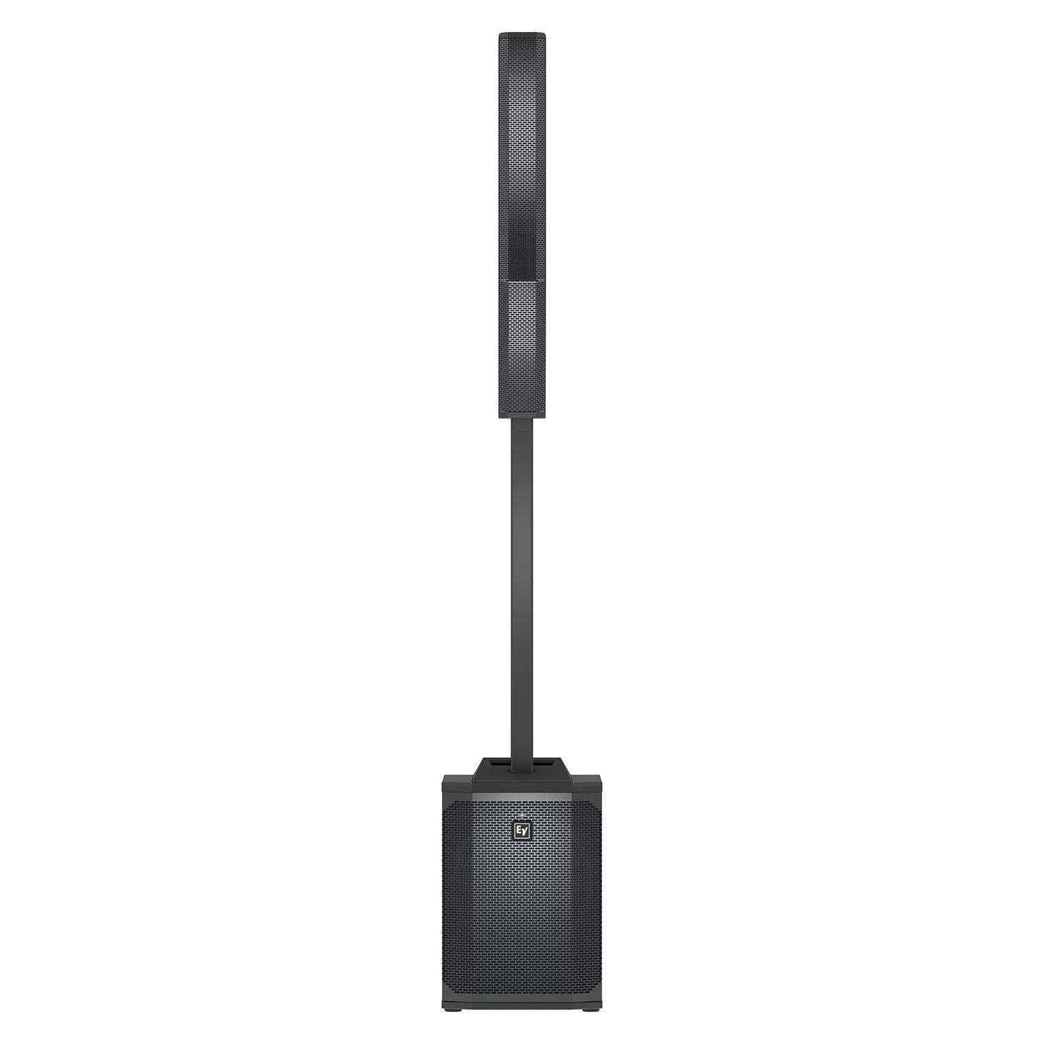 Black Portable Column Array PA System with Mixer and Preamp