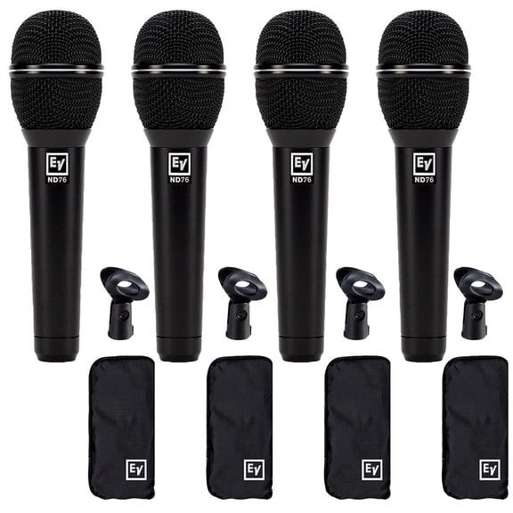 Electro-Voice ND76 Dynamic Cardioid Vocal Microphone 4-Pack