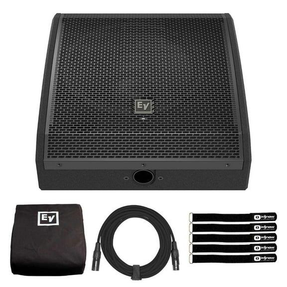 Electro-Voice PXM-12MP 12" Powered Black Coaxial Monitor with Padded Nylon Cover Package