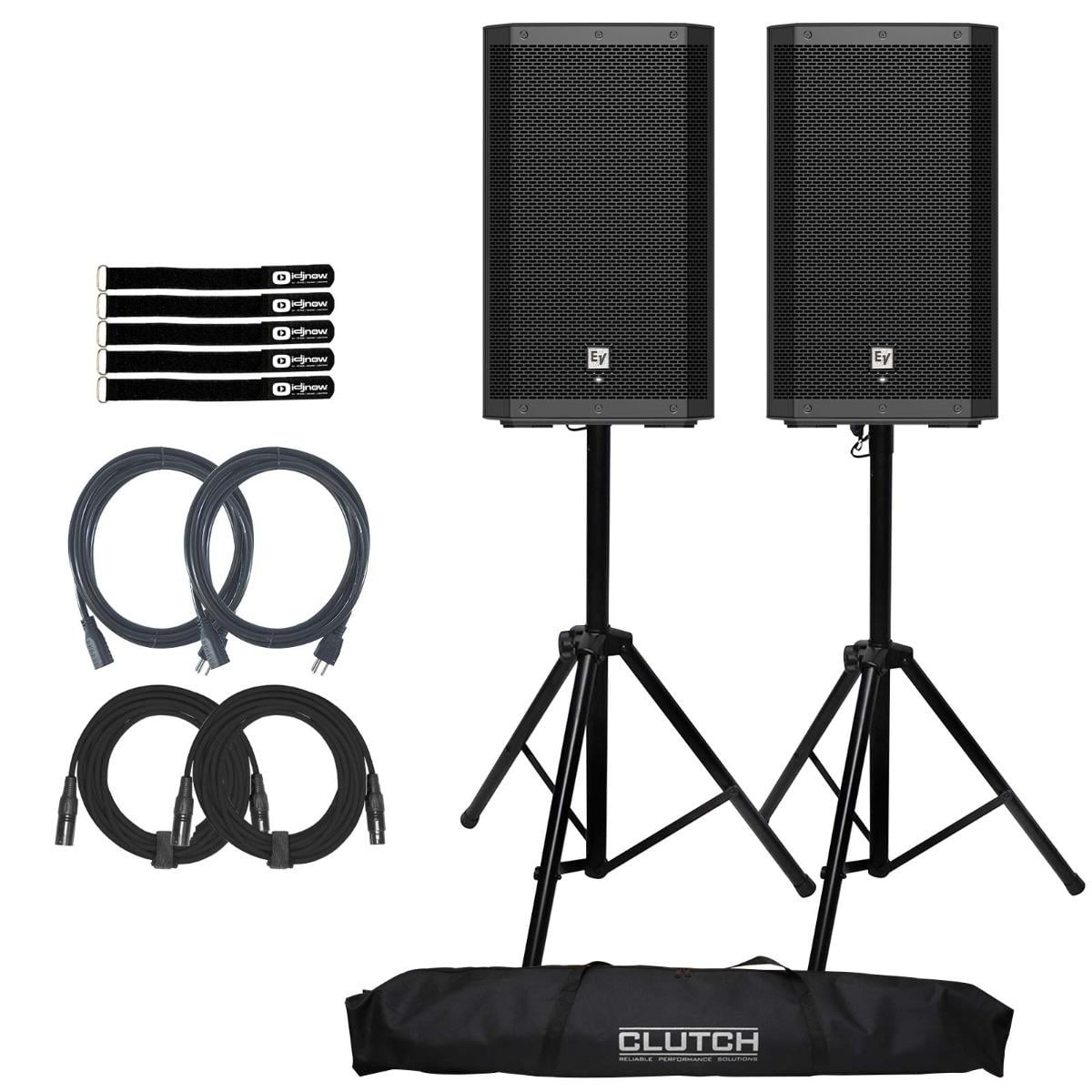 Electro-Voice ZLX-12P-G2-US 12" 2-Way Powered Speaker 2-Pack with Stands Package