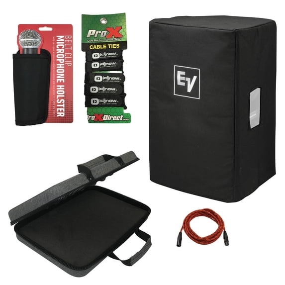 Electro-Voice ZLX-15 and ZLX-15P Padded Speaker Cover with Padded Case and Accessories Package