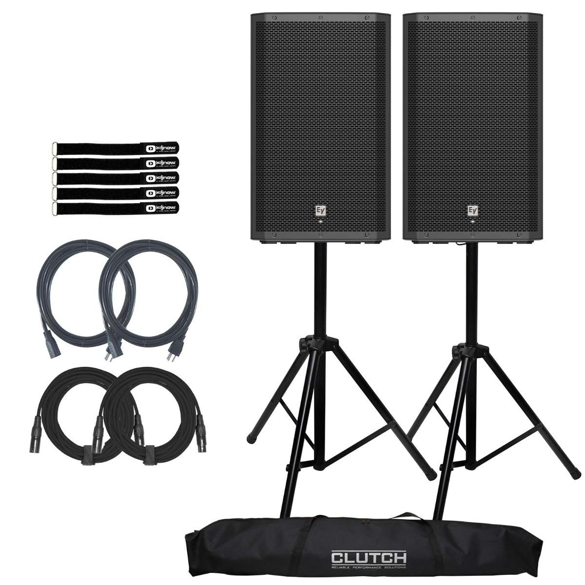 Electro-Voice ZLX-15P-G2-US 15" 2-Way Powered Speaker 2-Pack with Stands Package