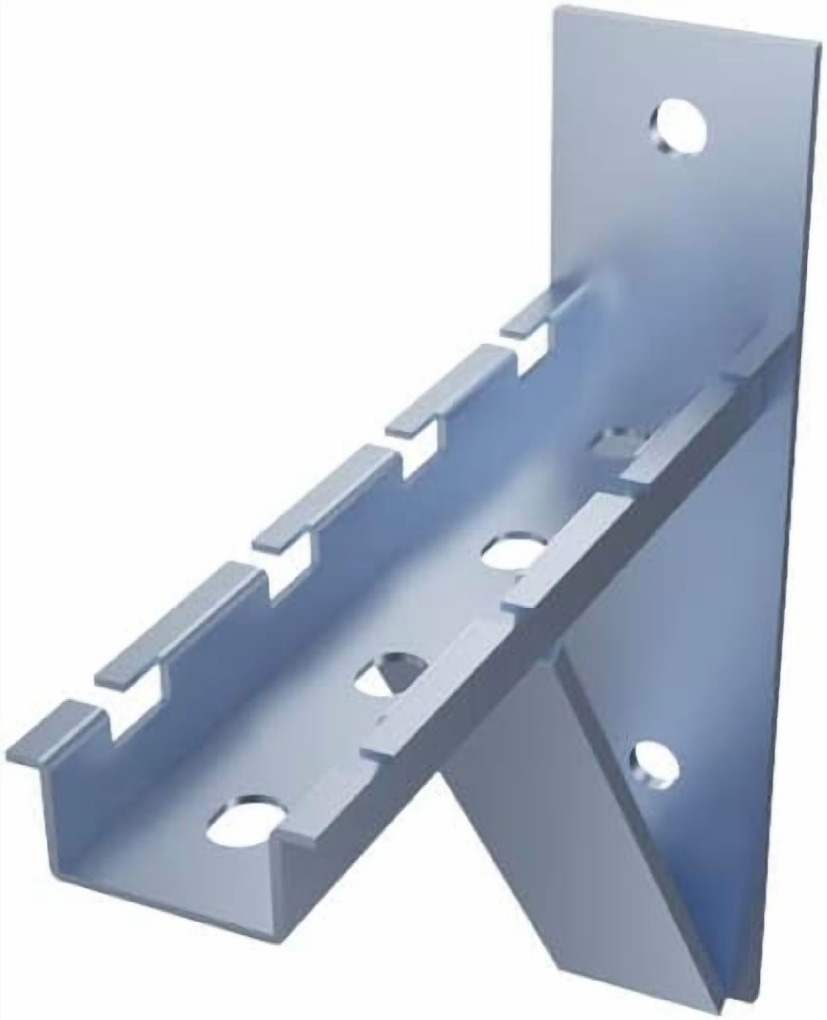NavePoint T-Shaped Cable Tray Wall Bracket - Zinc Plated Steel, 100mm, 4 Pack For Wire Mesh Trays
