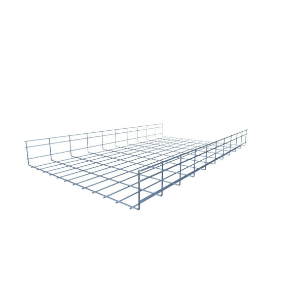 Electro Zinc Plated Wire Mesh Cable Tray, Silver Steel, 23.63 x 3.94 x 118.12 inch, 2-Pack
