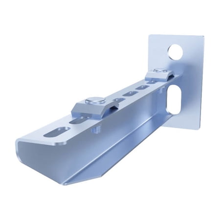 Electro Zinc Plated Wire Mesh Cable Tray bracket, Silver Steel, T-shaped, Wall Mount, 200mm, 4 pack