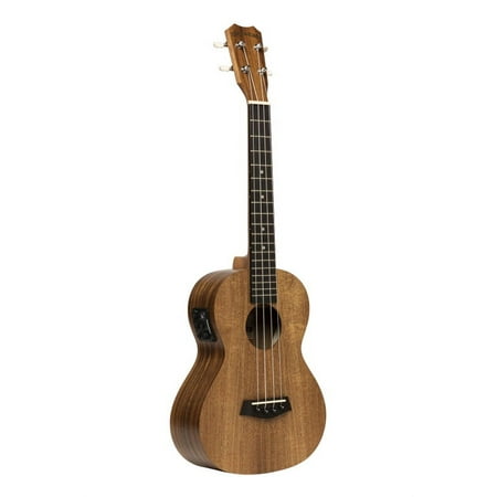 Electro-acoustic traditional tenor ukulele with flamed acacia top