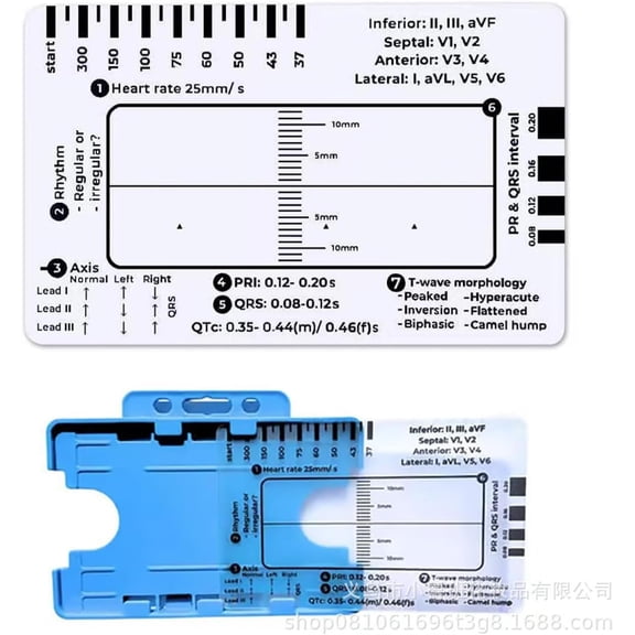 Electrocardiogram 7 Step Ruler Card For Accurate Interpretation And Quick Analysis In Medicals Setting Assessment Tool